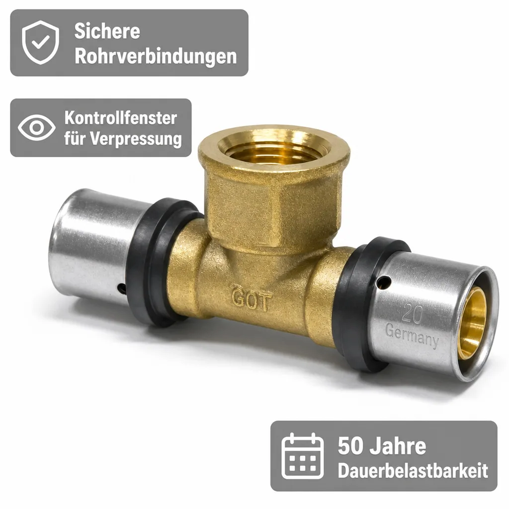T Stück Pressfitting, 26mm, Trinkwasser, Heizung