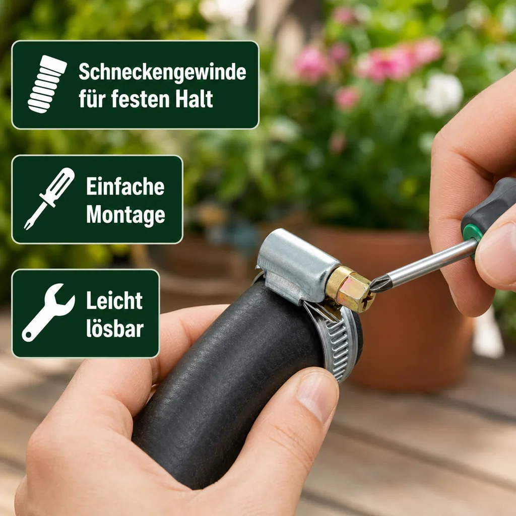Edelstahl Schlauchschellen W2, 9 mm, 16-27 mm, DIN 3017