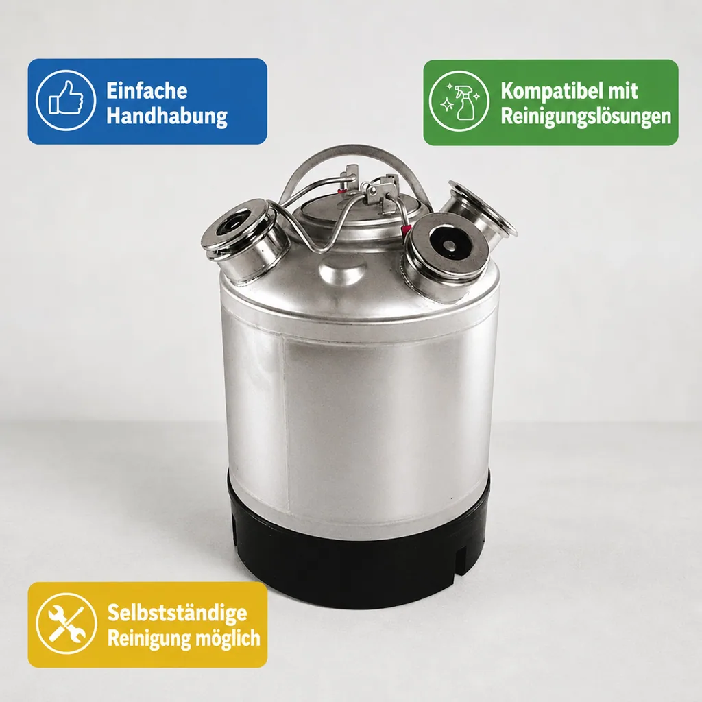 Reinigungsbehälter für 2 Fittinge, Edelstahl, Fittinge austauschbar, ohne Fittinge