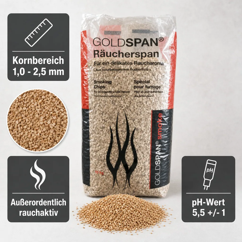15 kg Räucherspäne Goldspan B 7/20 1,0-2,5 mm