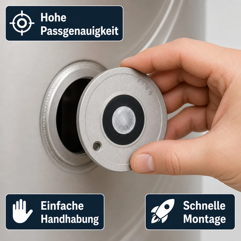Bier-Fitting für Reinigungsbehälter aus Edelstahl, Art: Flach- Fitting