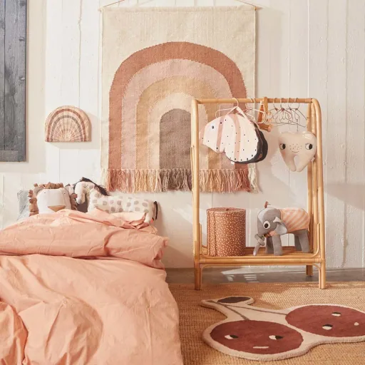 OyOY Kinder Kleiderständer Rainbow Rattan natur