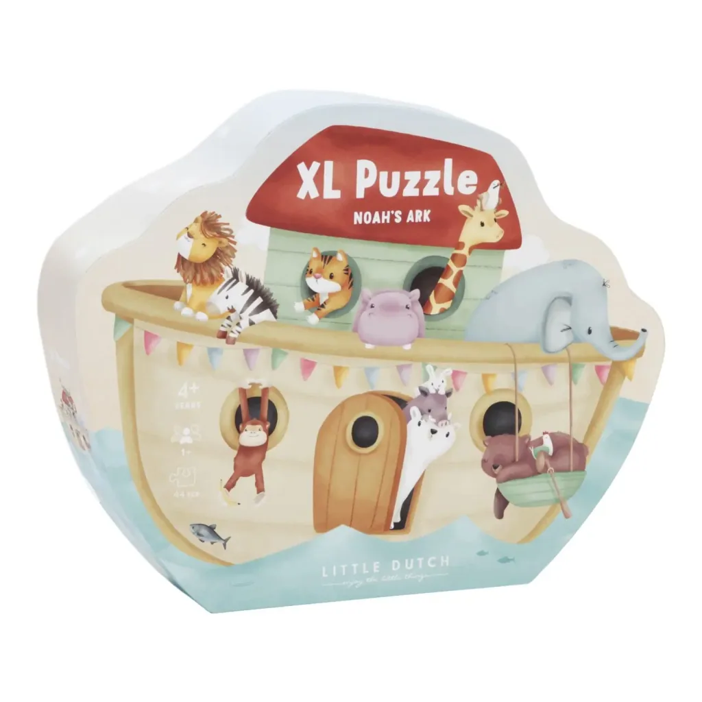 Little Dutch Bodenpuzzle Arche Noah XL FSC: Grosses Kinderpuzzle (44 Teile) - Konzentration & Motorik fördern