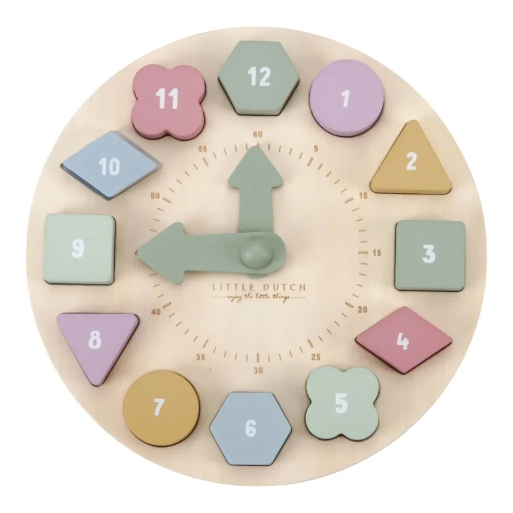 Little Dutch Lernuhr, Puzzle-Uhr - Uhrzeit lernen mit Holzpuzzle ab 2 Jahren