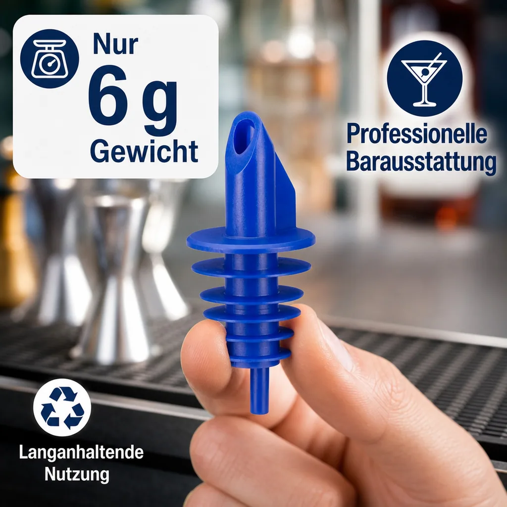 Ausgiesser - BILLY, Kunststoff, für 0,5 - 1,5 L Flaschen, mit 5 Lamellen, blau