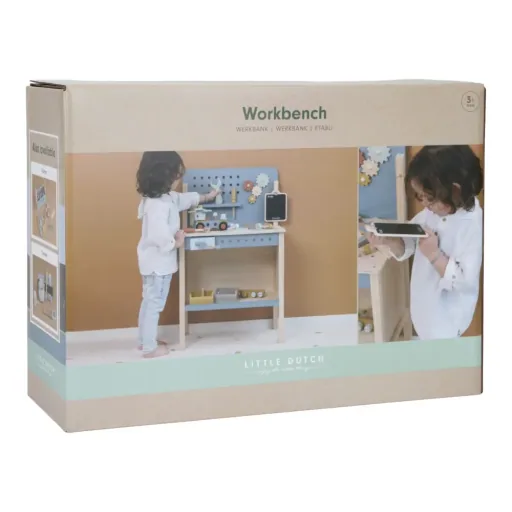 Little Dutch Werkbank Kinder, Spielzeug Werkzeug - Holz, Blau