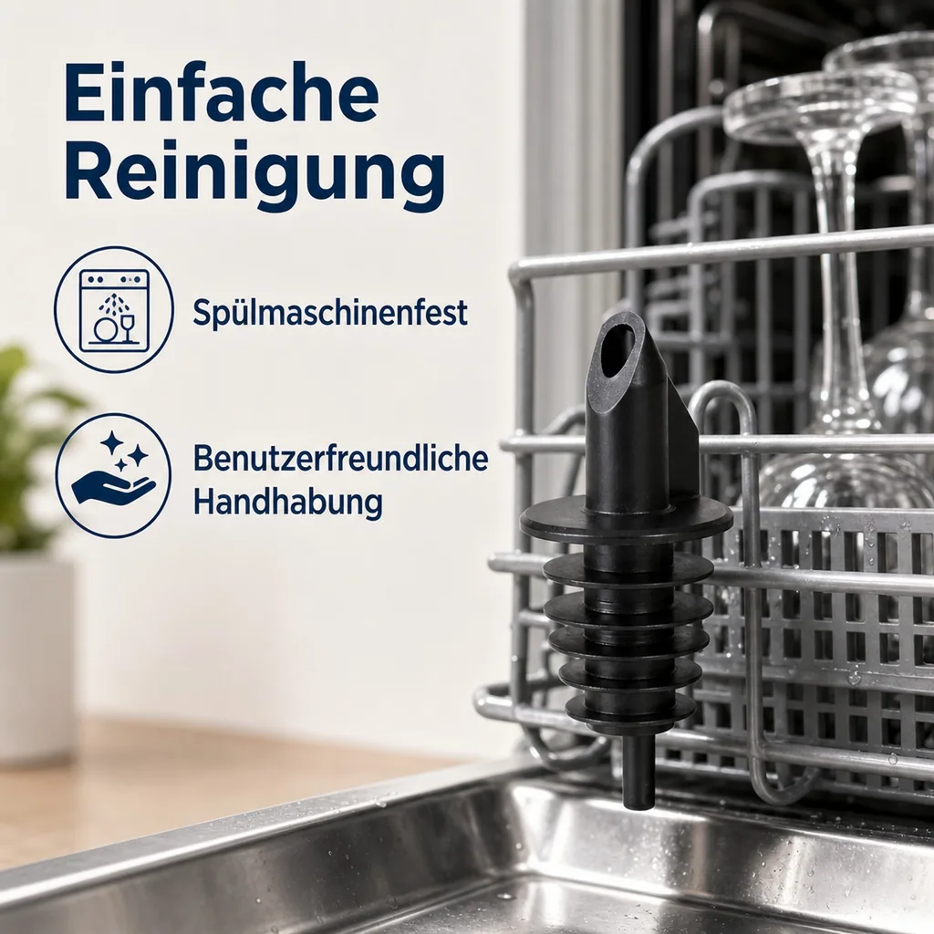 Ausgiesser - BILLY, Kunststoff, für 0,5 - 1,5 L Flaschen, mit 5 Lamellen, schwarz
