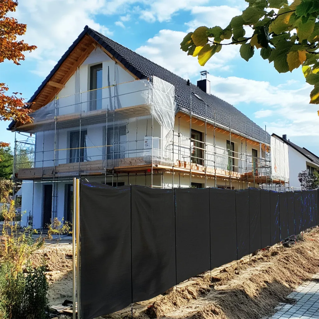 Bauzaunplane blau, 1,76x3,41m, 160g/m², Sichtschutz und Windschutz