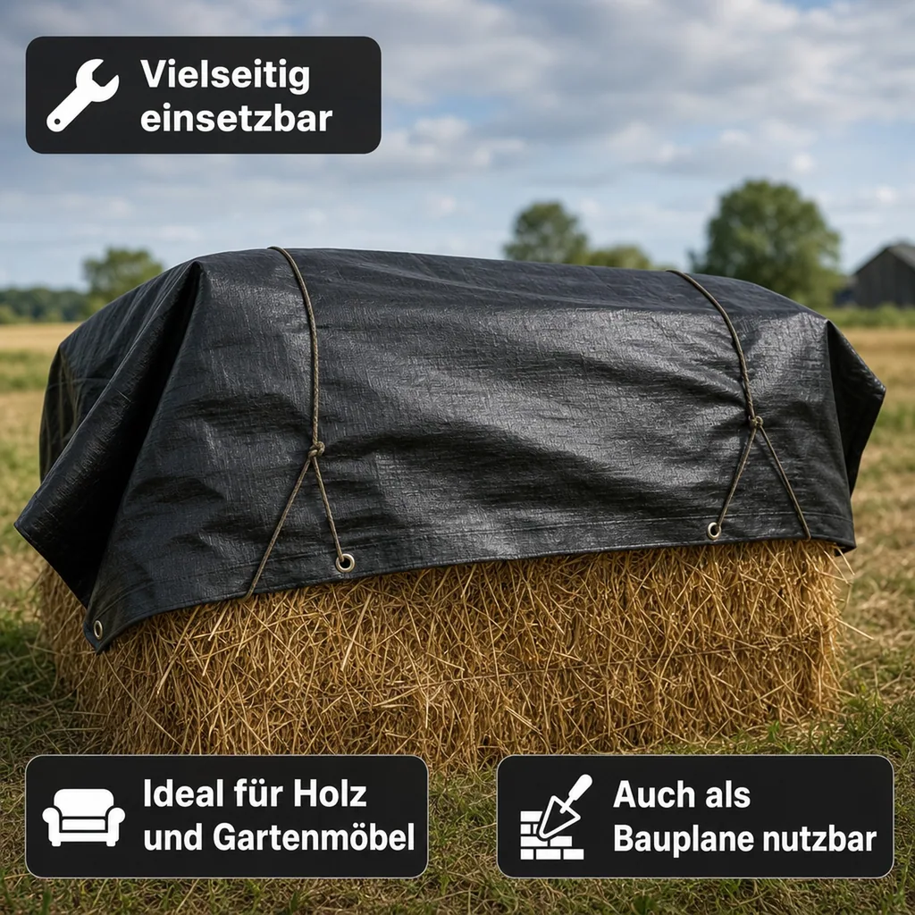 Abdeckplane, grün, 280g/m², wasserdicht, reissfest, UV-stabil, 3 x 4m (12m²)