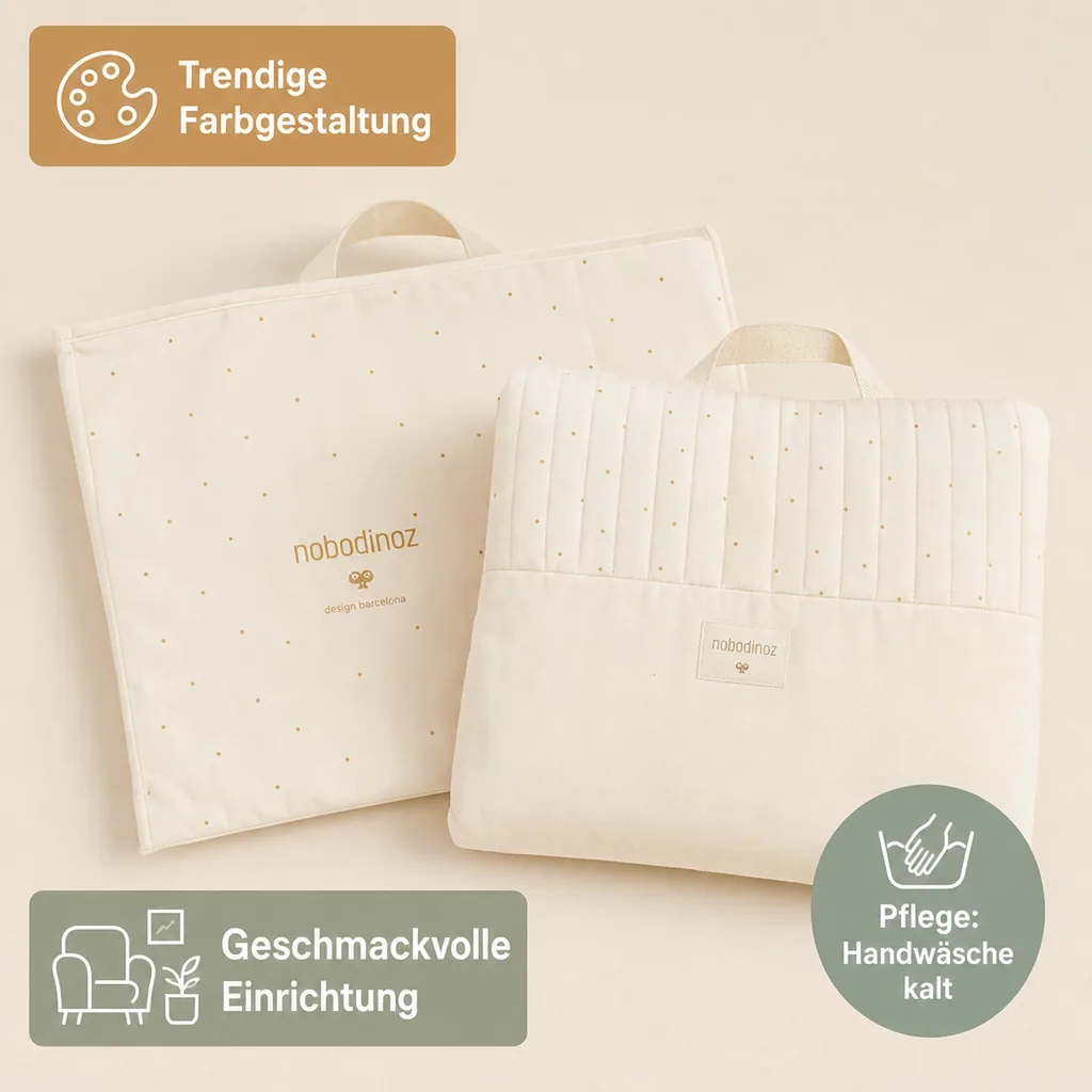 Babywippe Bezug, Ersatzbezug - Nobodinoz, honig Punkte