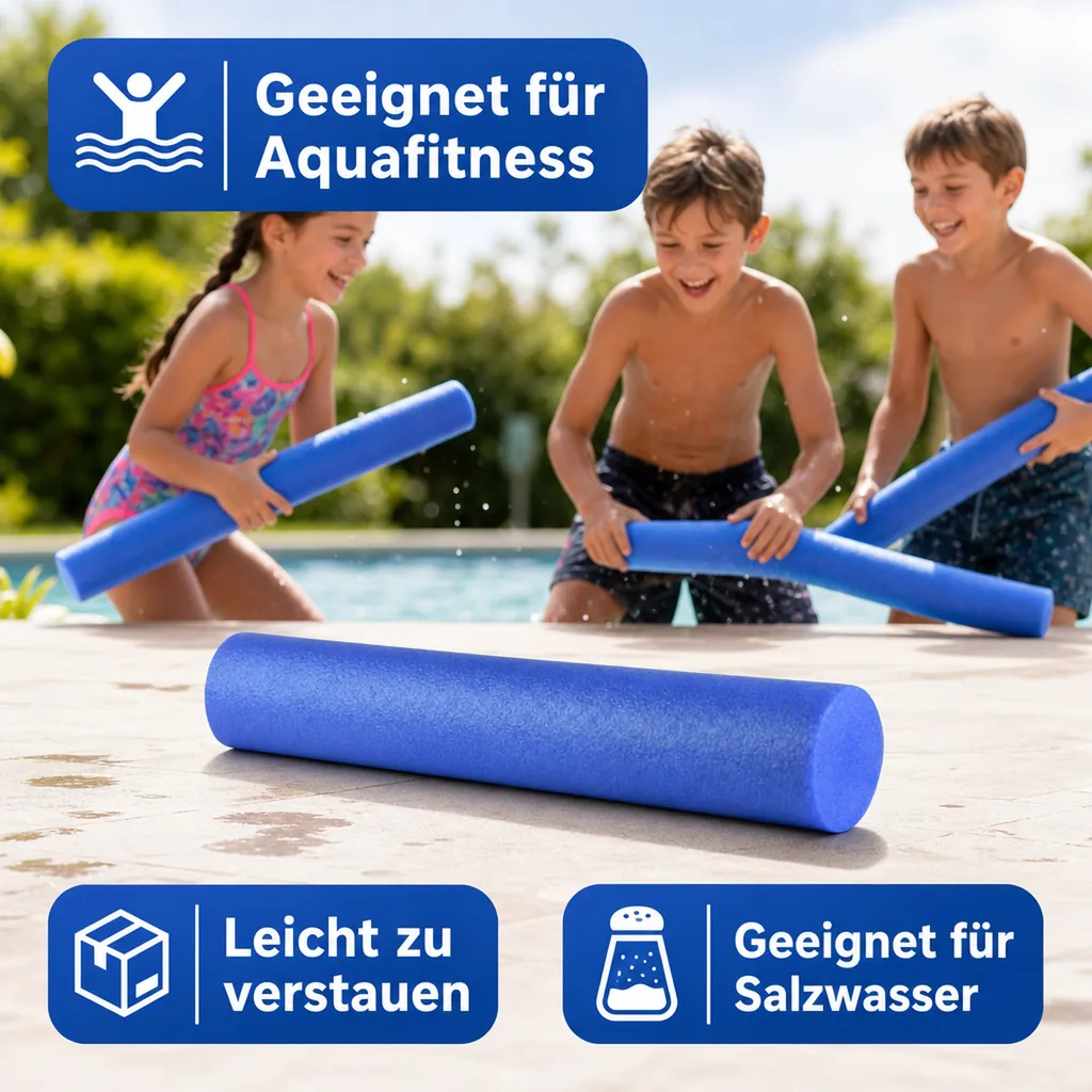 Poolnudel blau 160cm, Schwimmnudel, Wassersportzubehör