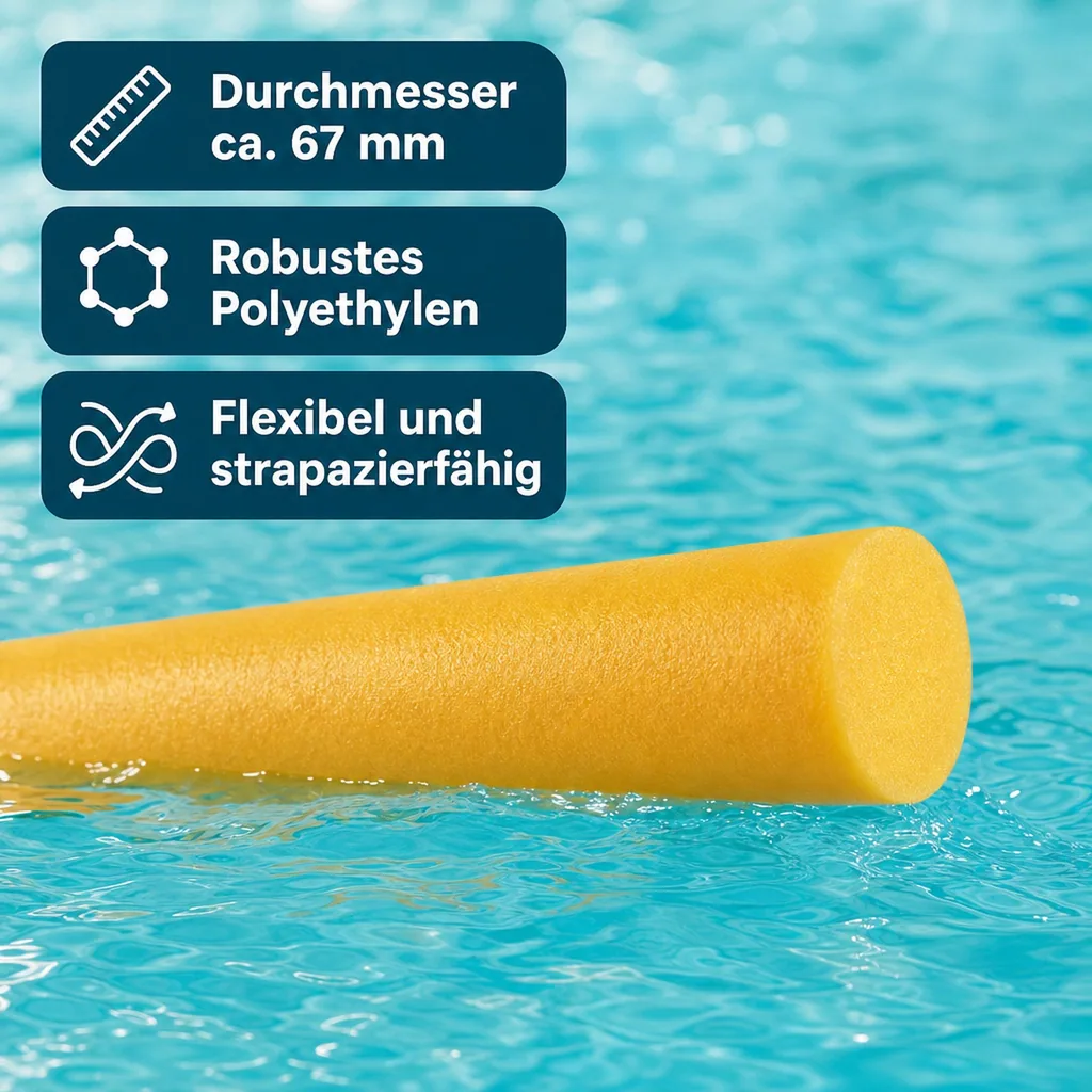 Poolnudel Gelb 160cm, Schwimmnudel, Schwimmhilfe