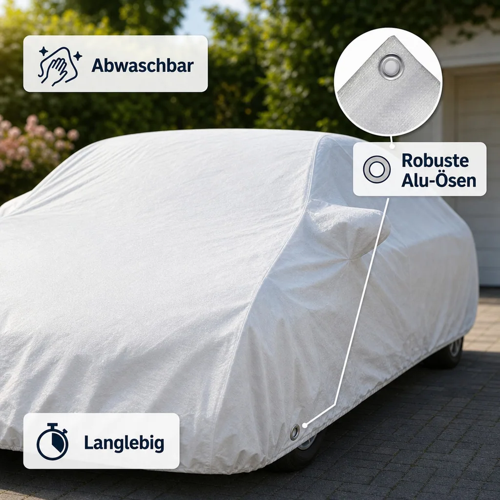 Abdeckplane 10x16m (160m²) weiß, 180 g/m², wasserdicht und UV-beständig