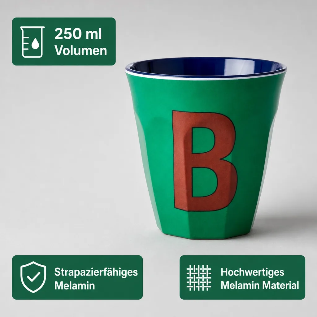 RICE Becher - B, 250 ml, Melamine, Farbe: Wald grün