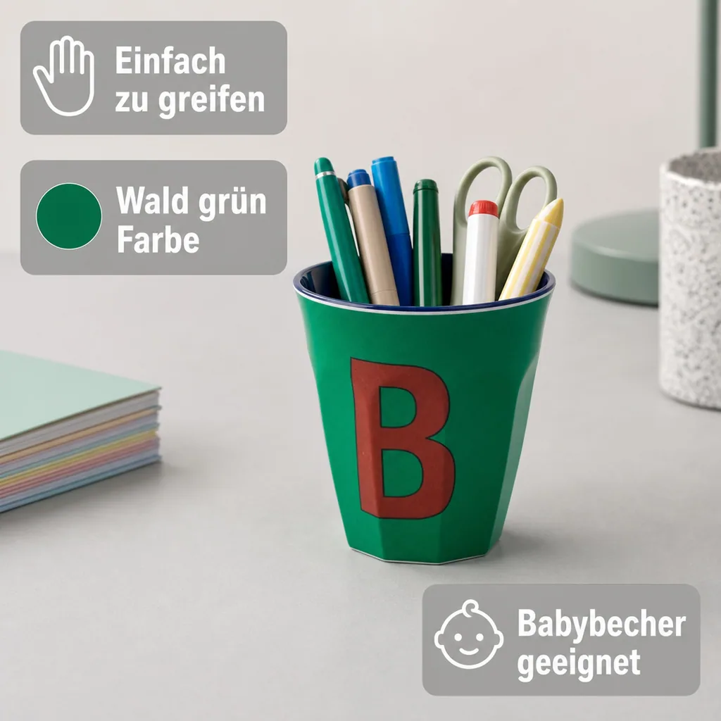 RICE Becher - B, 250 ml, Melamine, Farbe: Wald grün