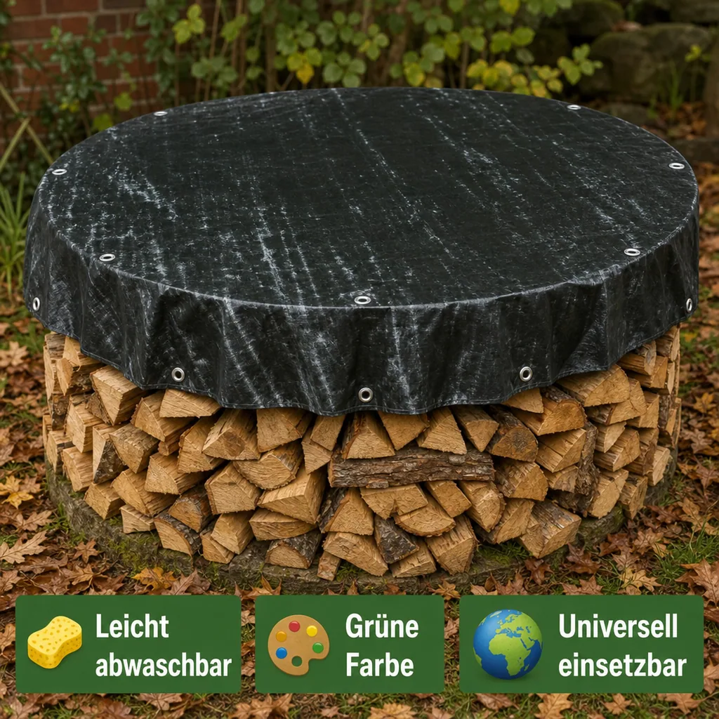 Abdeckplane, 210g/m², wasserdicht, reißfest, UV-stabil, runde Plane 3 Meter (7,07m²)