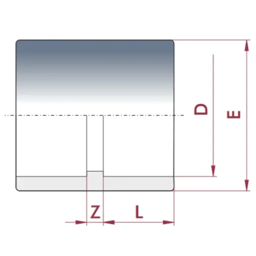 PVC Verbinder 20 mm, Klebemuffe, PN16