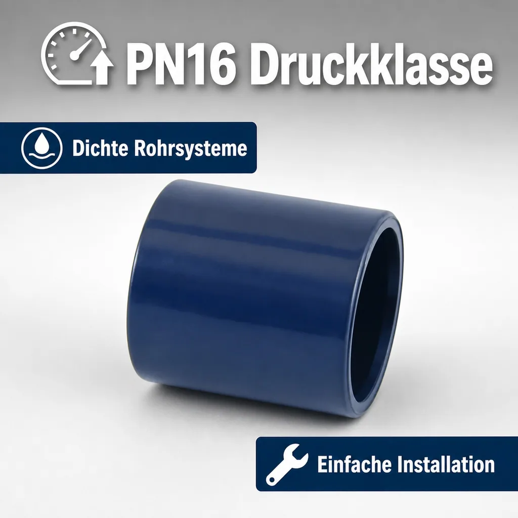 PVC Verbinder 20 mm, Klebemuffe, PN16