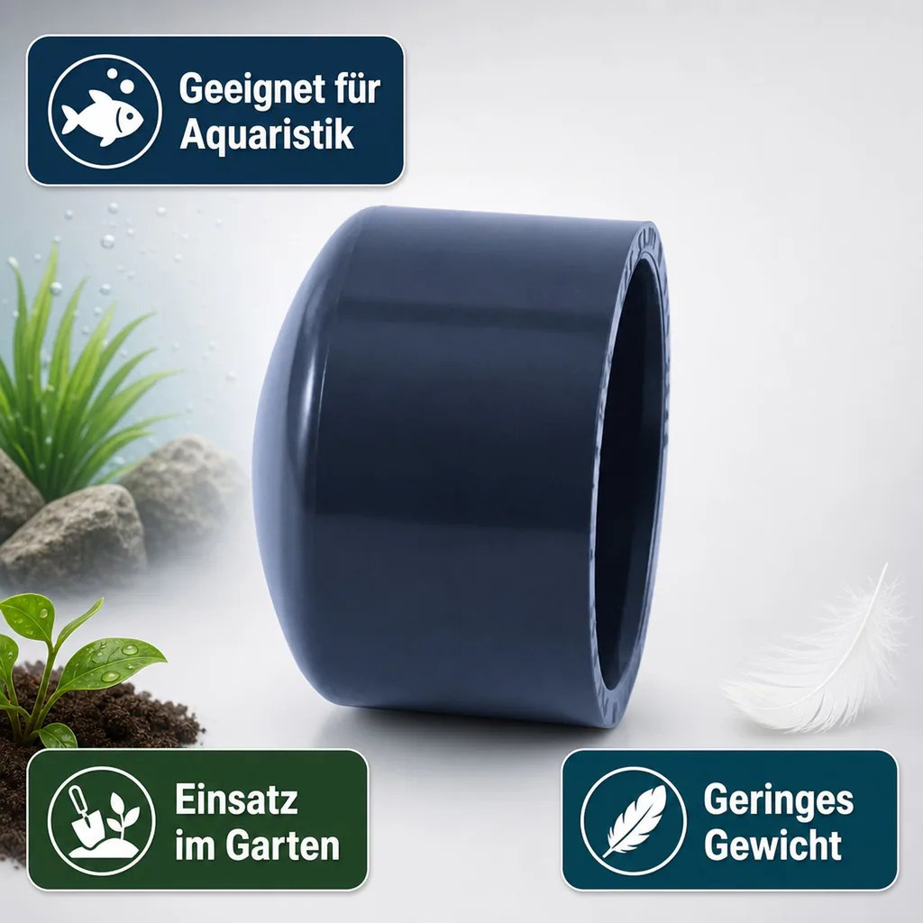 PVC Fittings, PVC-U Kappe, Klebemuffe 32mm, PN16