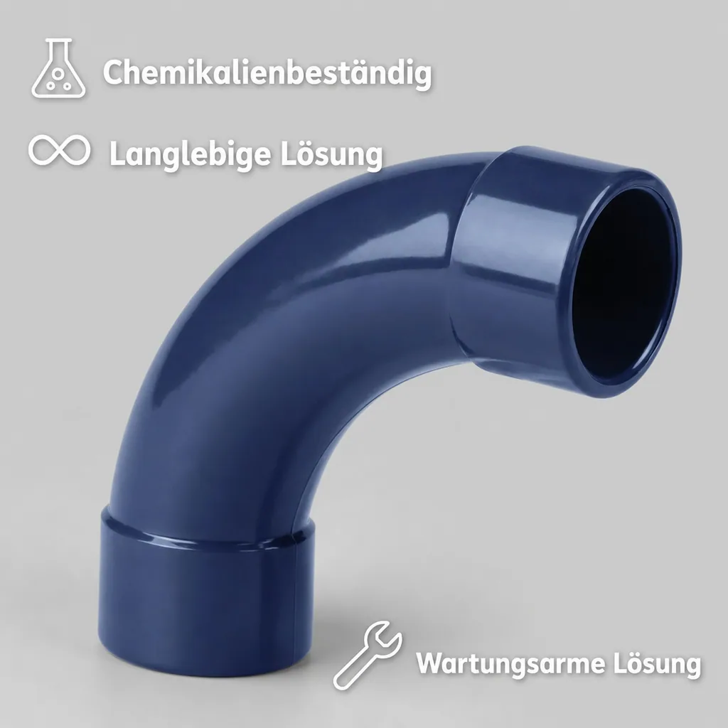 PVC Armaturen, PVC Bogen 50mm 90 Grad, PN16, Rohrverbinder