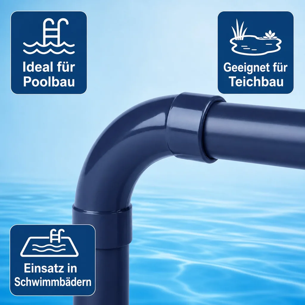 PVC Armaturen, PVC Bogen 50mm 90 Grad, PN16, Rohrverbinder