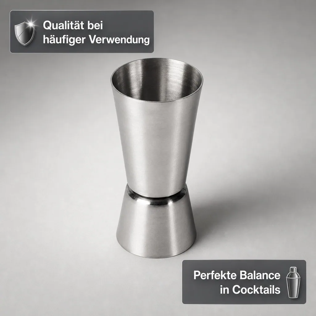 Jigger, Cocktail Messbecher - Edelstahl: Präzise Dosierung für Cocktails & Getränke (30ml & 50ml)