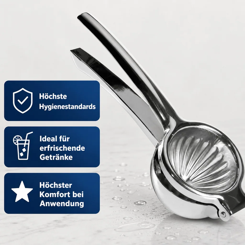 Zitronenpresse, Limettenpresse - SQUEEZY Perfektion für Ihre Zitrusfrüchte, Edelstahl