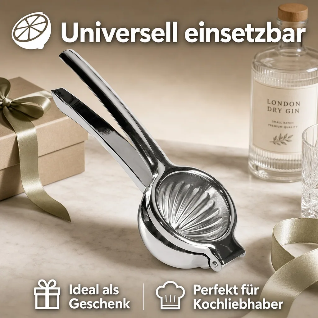 Zitronenpresse, Limettenpresse - SQUEEZY Perfektion für Ihre Zitrusfrüchte, Edelstahl