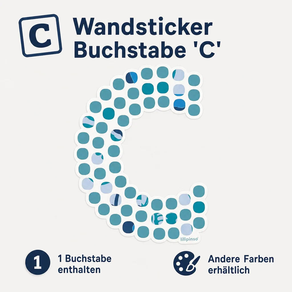 Lilipinso Sticker blau Buchstabe c