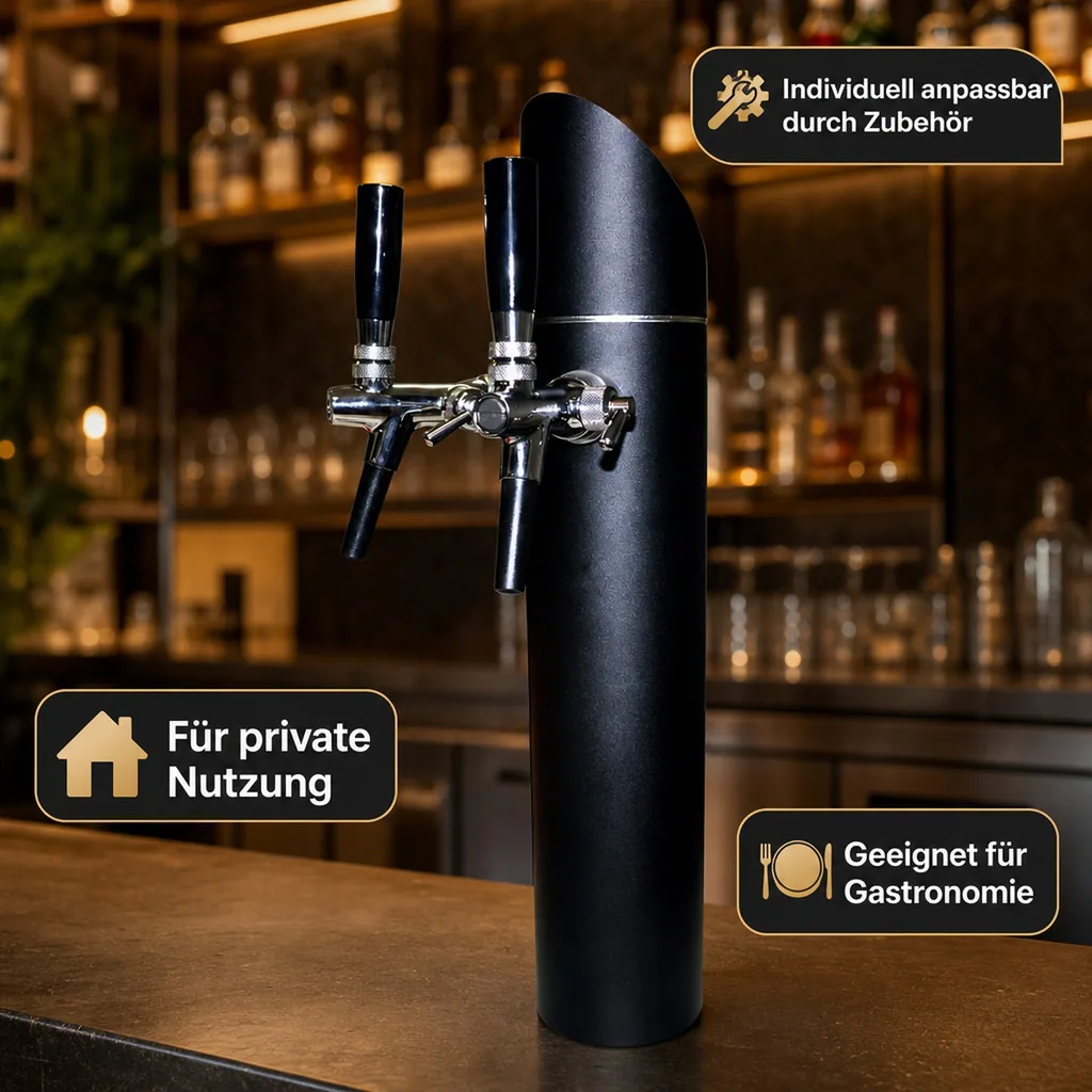 Schanksäule, Bierzapfsäule - Modell Black Tower, 2-leitig