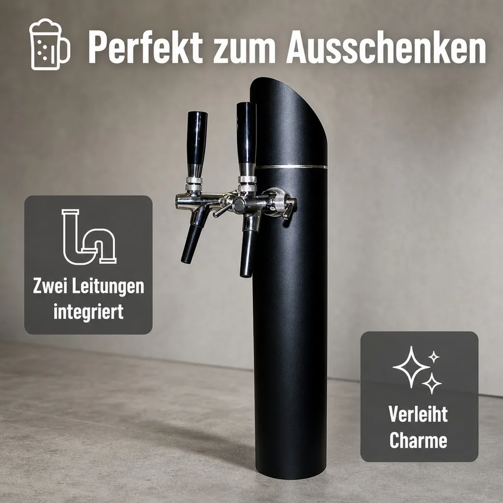 Schanksäule, Bierzapfsäule - Modell Black Tower, 2-leitig