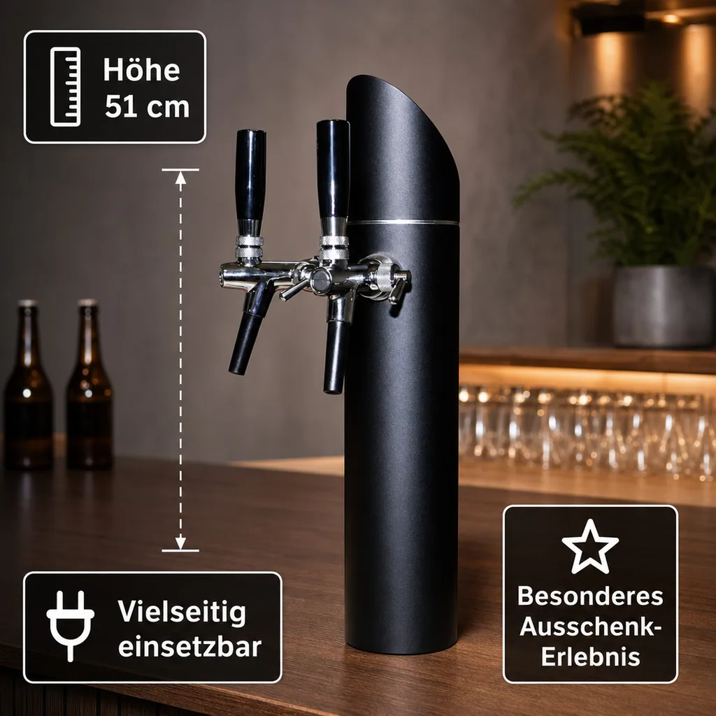 Schanksäule, Bierzapfsäule - Modell Black Tower, 2-leitig
