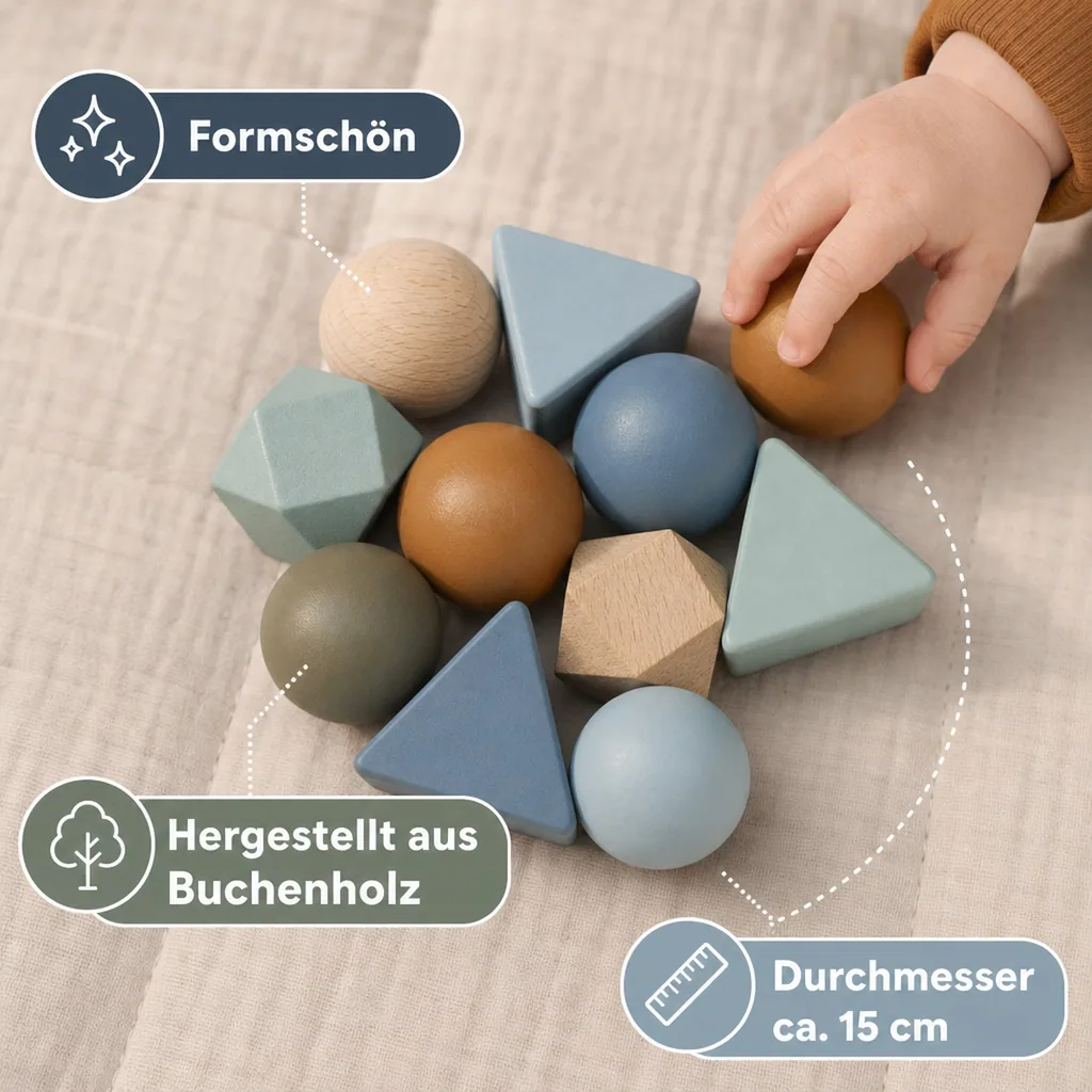 Liewood "Anna" Rassel Kugeln Holz blau Multi Mix
