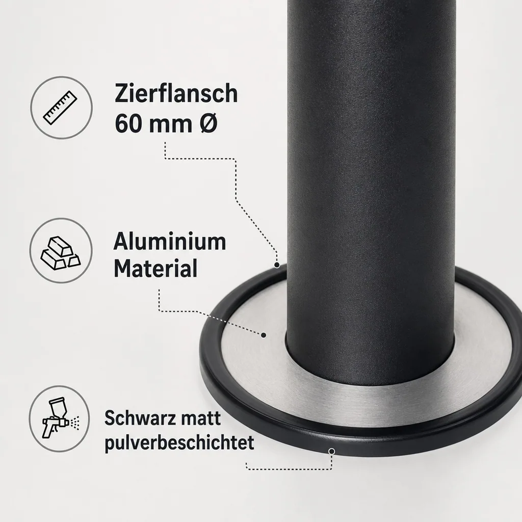 Schanksäule, Bierzapfsäule - Modell Black Tower, 1-leitig, mit Zierflansch