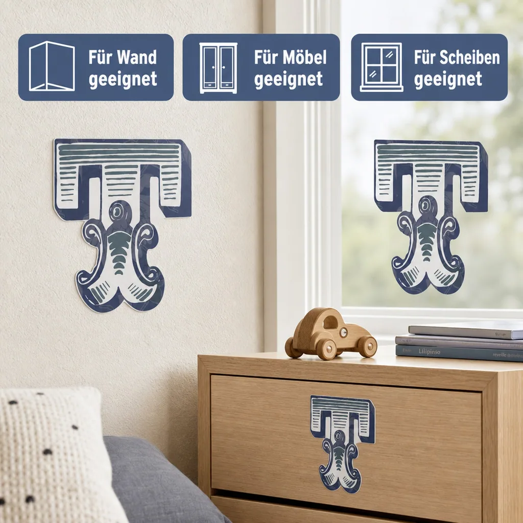 Lilipinso Sticker blau Buchstabe t