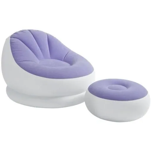 aufblasbare Sessel mit Ottomane lila