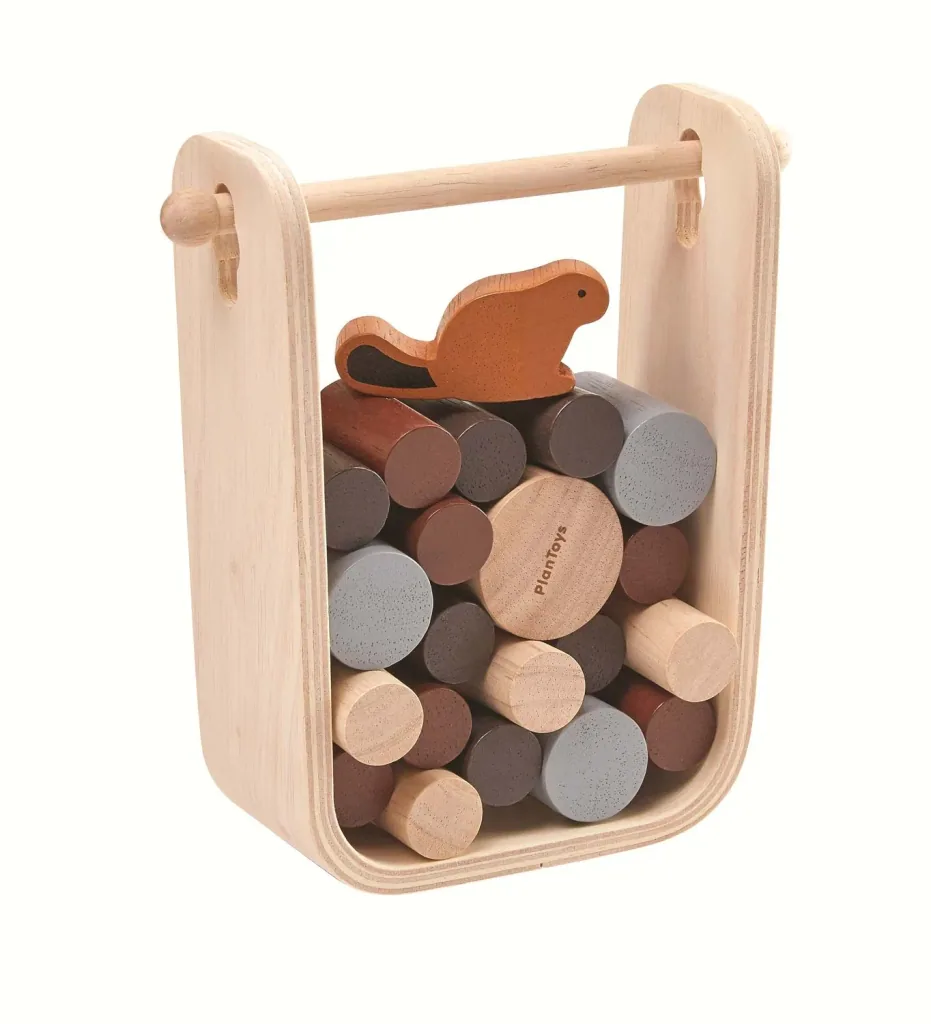Plan Toys Spiel Stämme ziehen Holz