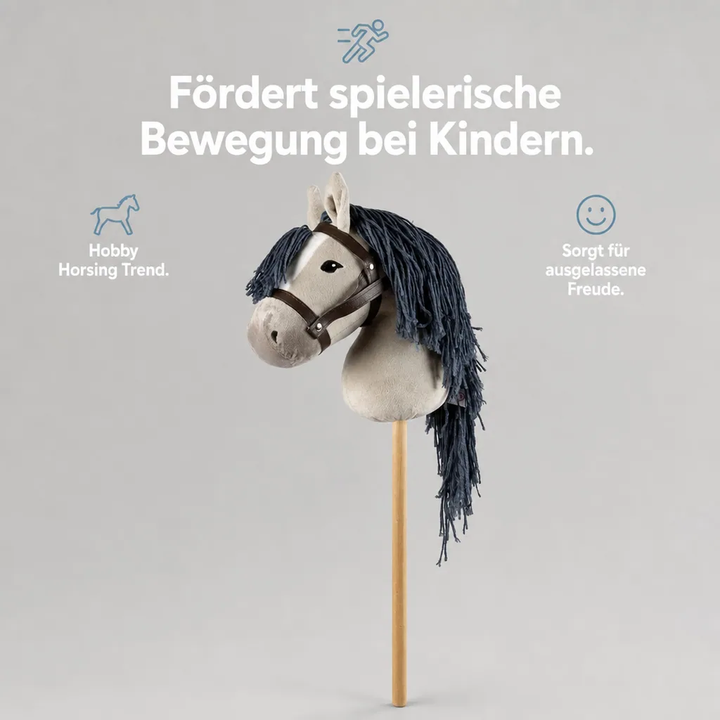 by Astrup Hobby Horse Steckenpferd grau