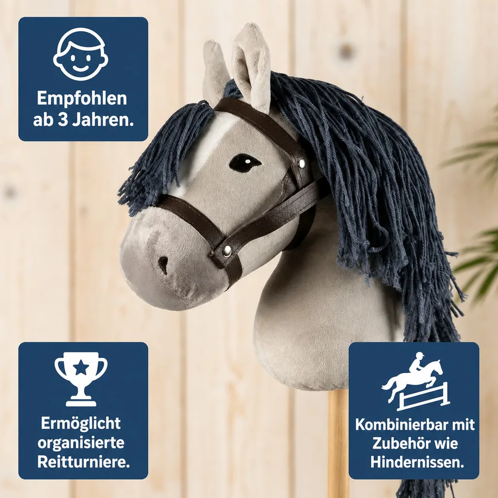 by Astrup Hobby Horse Steckenpferd grau