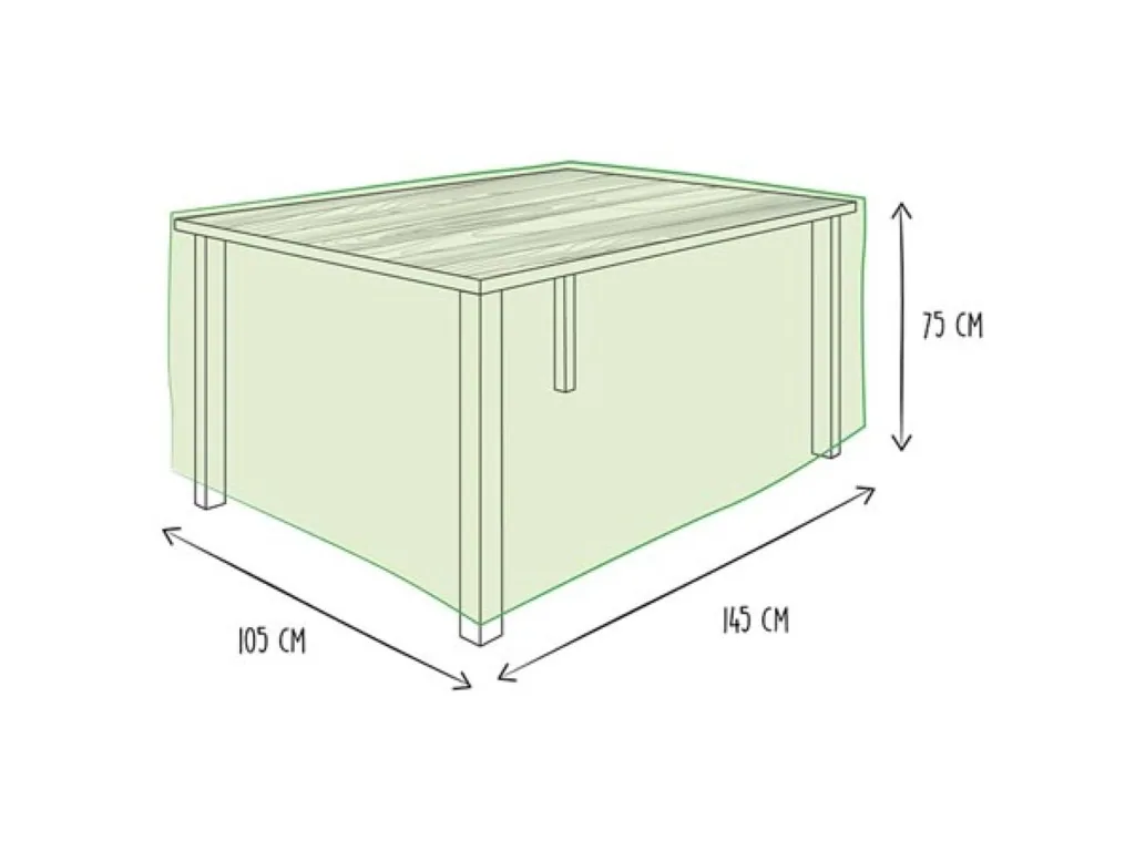 Schutzabdeckung für Gartentisch 145 x 105 x 75 cm, wasserabweisend und UV-beständig, starke Outdoor-Abdeckung gegen Regen und Schmutz, atmungsaktives Gewebematerial, geeignet für Tische bis 140 cm