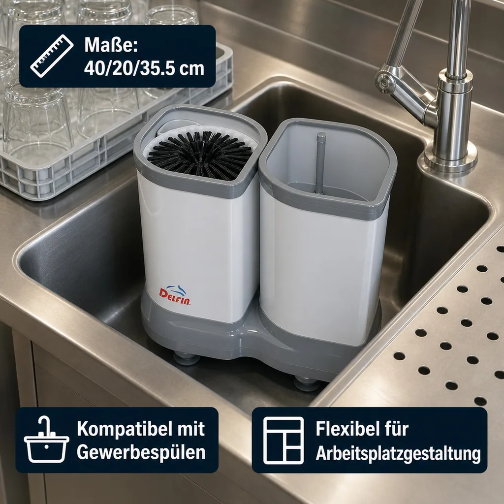 Gläserspüler, Gläserspülgerät - Delfin TS 2100, 2-Topf, Groß