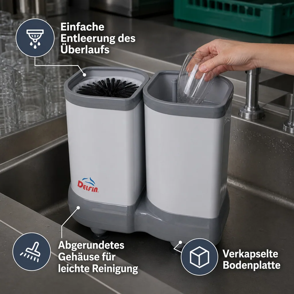 Gläserspüler, Gläserspülgerät - Delfin TS 2100, 2-Topf, Groß