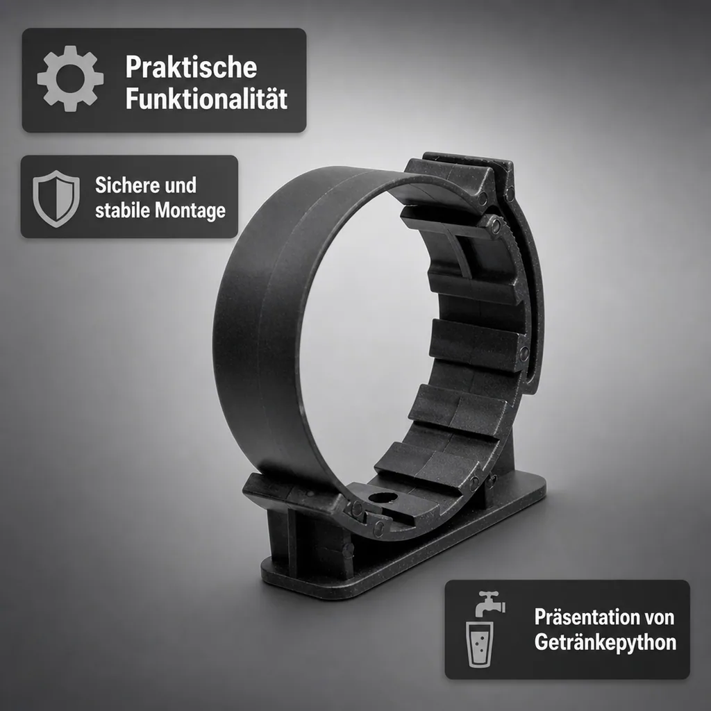 Pythonhalter fur Getränkepython, Kunststoff, schwarz
