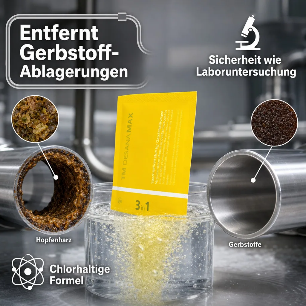 TM Desana Max Reinigungs & Desinfektionsmittel, Desinfektionspulver für Getränkeleitungen, Chemische Leitungsreinigung, Preis pro Stück (35g)