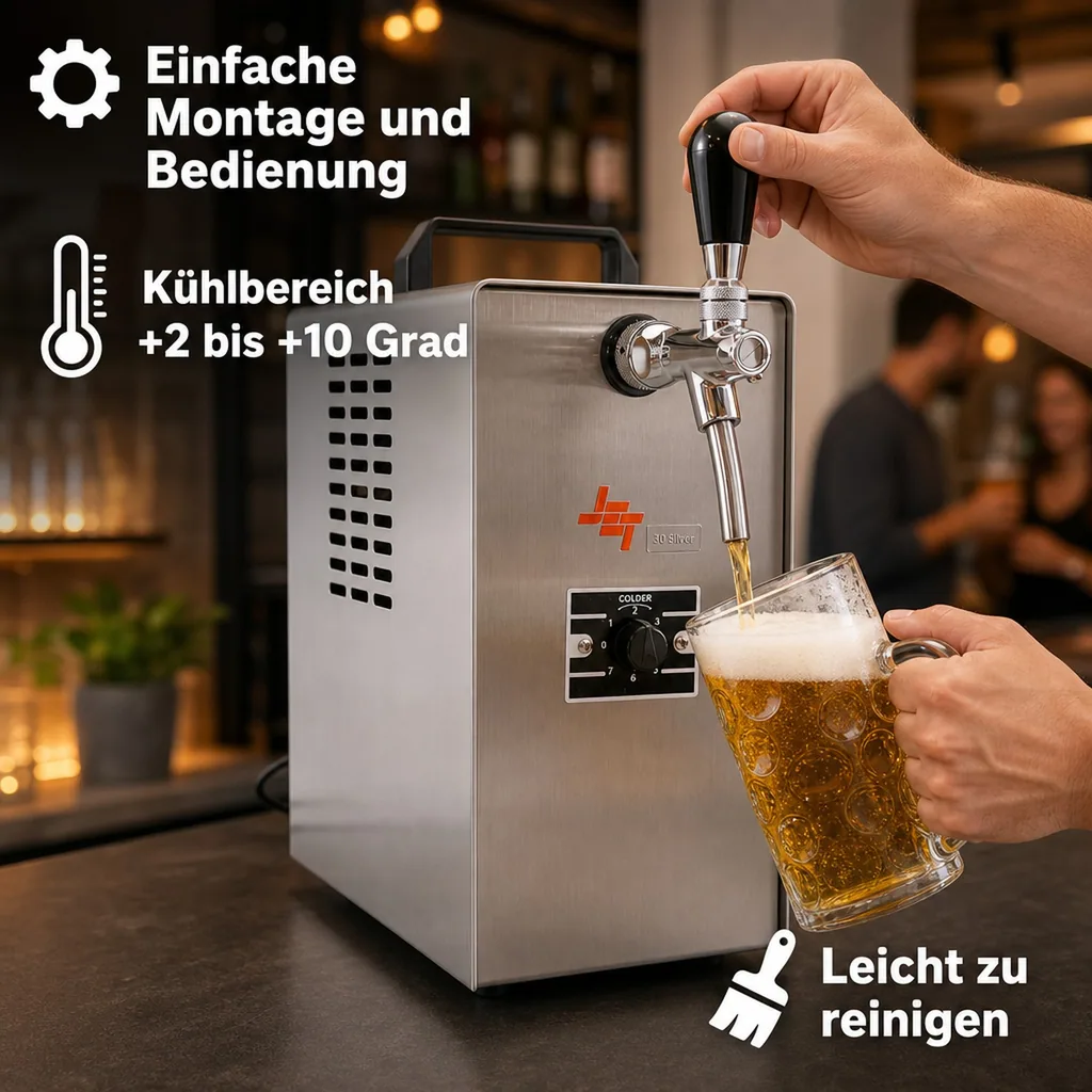 Zapfanlage, Bierzapfanlage - JET 30 Bierzapfanlage 1-leitig Trockenkühlgerät, bis zu 40 Liter/h
