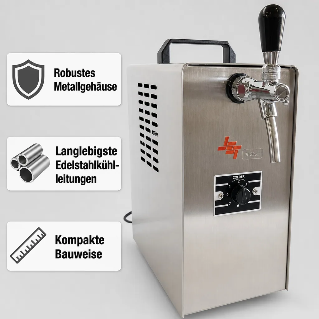 Zapfanlage, Bierzapfanlage - JET 30 Bierzapfanlage 1-leitig Trockenkühlgerät, bis zu 40 Liter/h