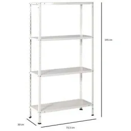 3 Stück Metall-Lagerregal/Regal mit 4 Fachböden - 200kg Kapazität - (HxBxT) 145x72,5x30cm - 50kg pro Fachboden