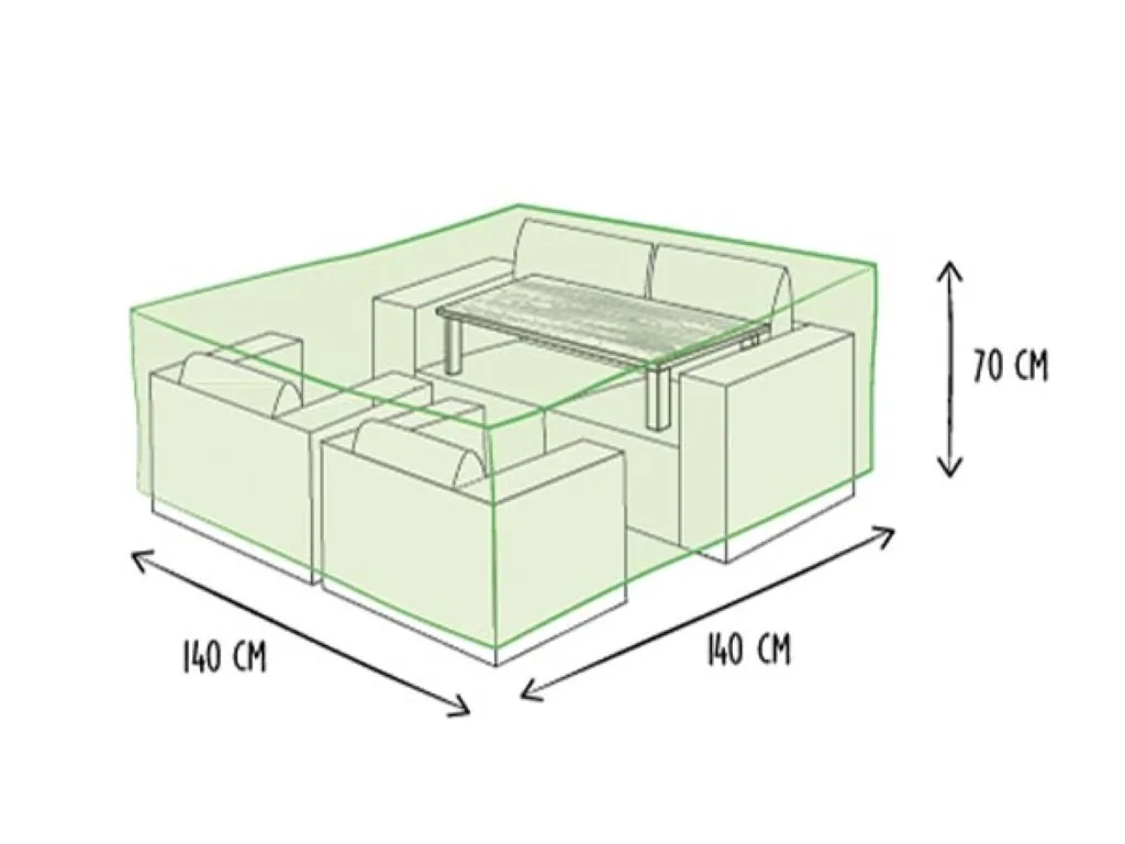 Gartenmöbelabdeckung 140 x 140 x 70 cm, wasserdicht, UV-beständig, Outdoor-Terrassenabdeckung, langlebiger Allwetter-Schutz für kleine Sitzgruppen