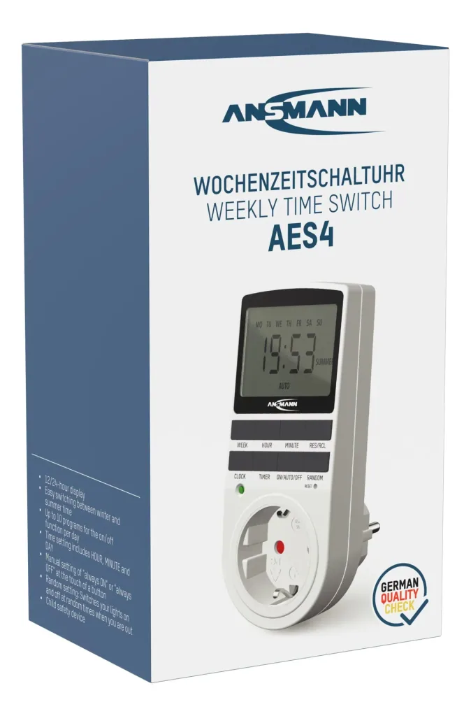 Digitale Wochen - Zeitschaltuhr mit 10 EIN- / AUS-Schaltmöglichkeiten pro Tag