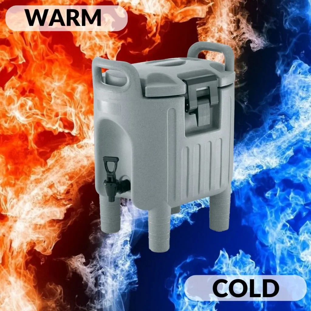 Thermobehälter, Thermogetränkebehälter, Getränkebehälter mit Zapfhahn - Grau, 7,5L